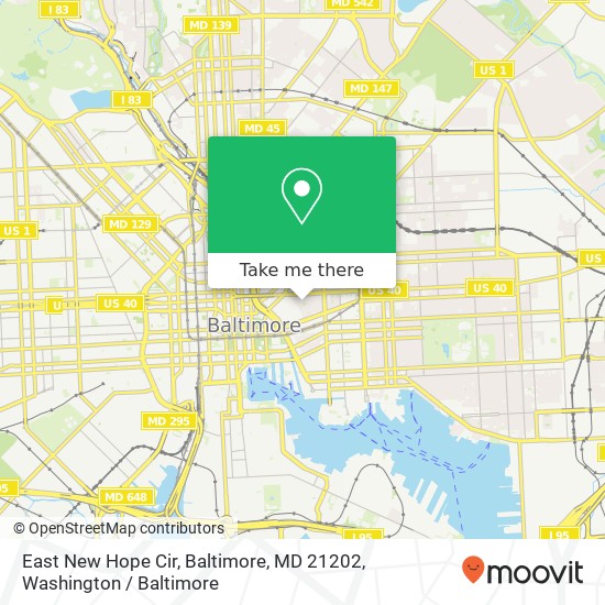 Mapa de East New Hope Cir, Baltimore, MD 21202