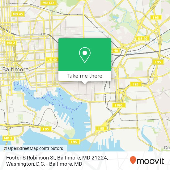 Mapa de Foster S Robinson St, Baltimore, MD 21224