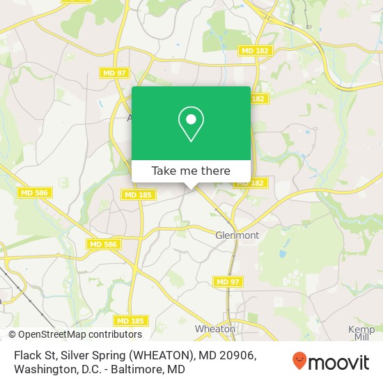 Mapa de Flack St, Silver Spring (WHEATON), MD 20906