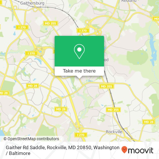 Mapa de Gaither Rd Saddle, Rockville, MD 20850