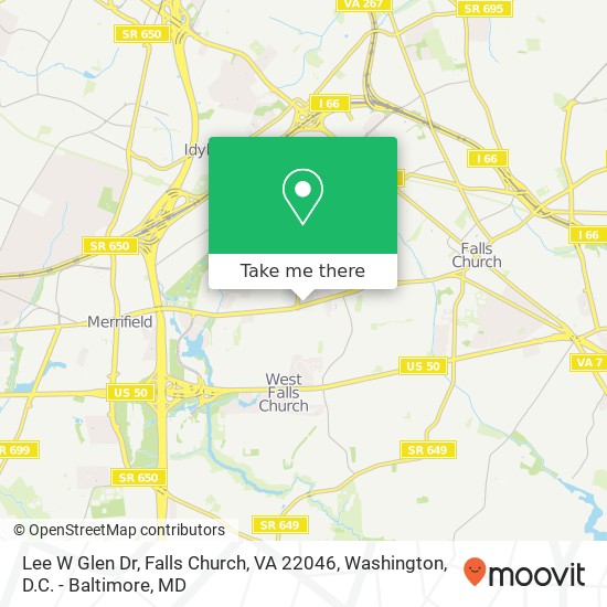 Mapa de Lee W Glen Dr, Falls Church, VA 22046