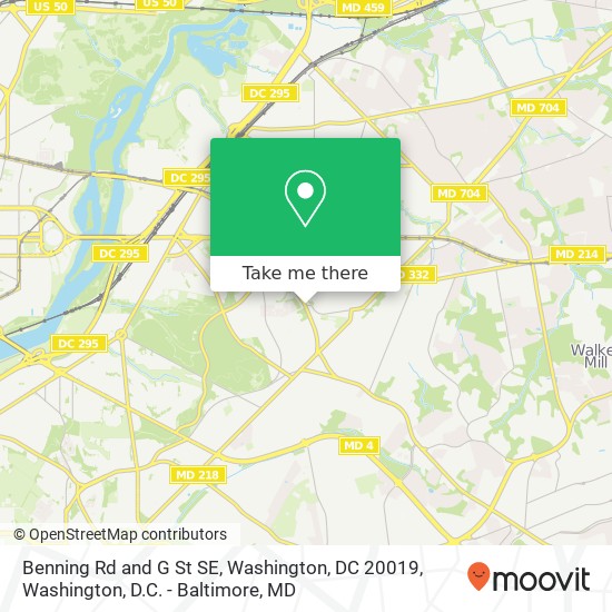 Mapa de Benning Rd and G St SE, Washington, DC 20019