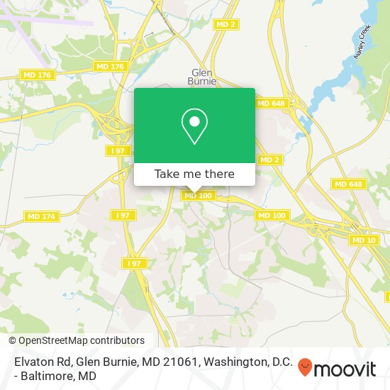 Mapa de Elvaton Rd, Glen Burnie, MD 21061