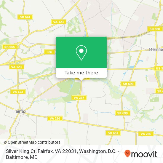 Mapa de Silver King Ct, Fairfax, VA 22031