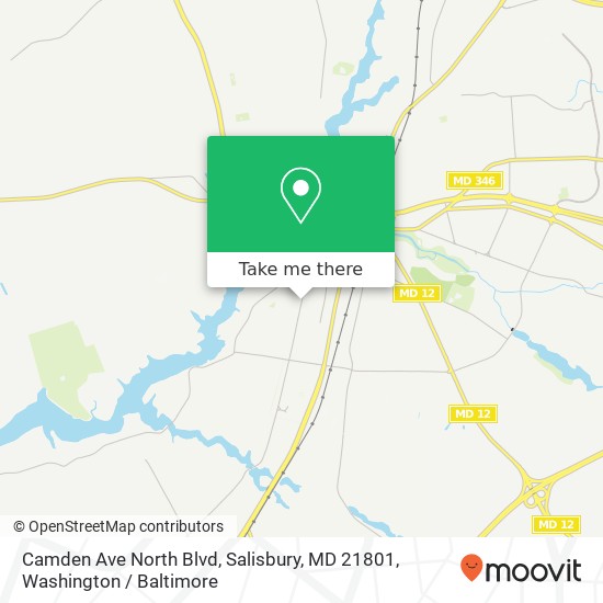 Mapa de Camden Ave North Blvd, Salisbury, MD 21801