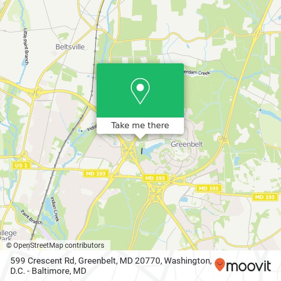 Mapa de 599 Crescent Rd, Greenbelt, MD 20770