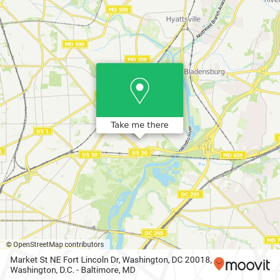 Market St NE Fort Lincoln Dr, Washington, DC 20018 map