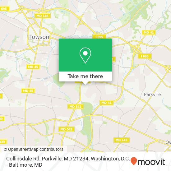 Mapa de Collinsdale Rd, Parkville, MD 21234