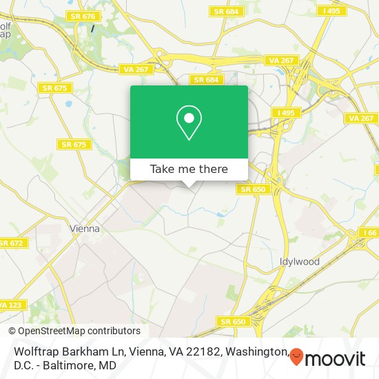 Mapa de Wolftrap Barkham Ln, Vienna, VA 22182