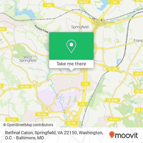 Bethnal Caton, Springfield, VA 22150 map