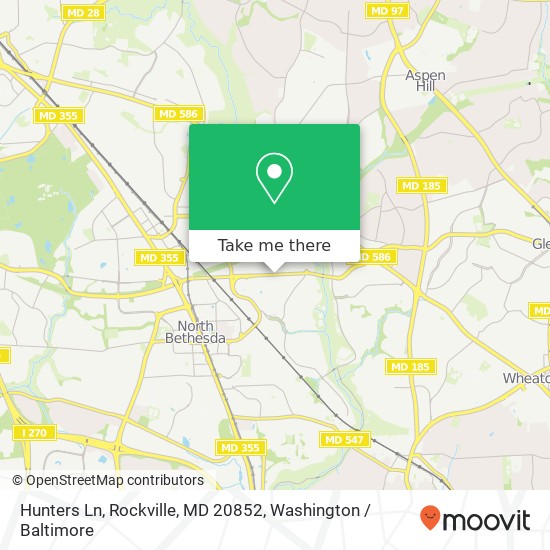 Hunters Ln, Rockville, MD 20852 map