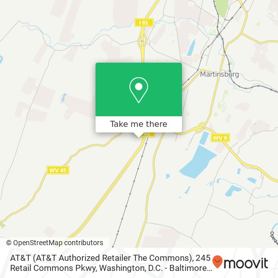 AT&T (AT&T Authorized Retailer The Commons), 245 Retail Commons Pkwy map