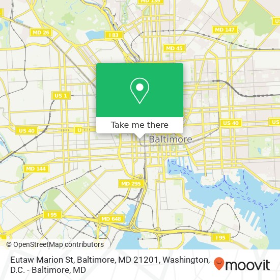 Mapa de Eutaw Marion St, Baltimore, MD 21201
