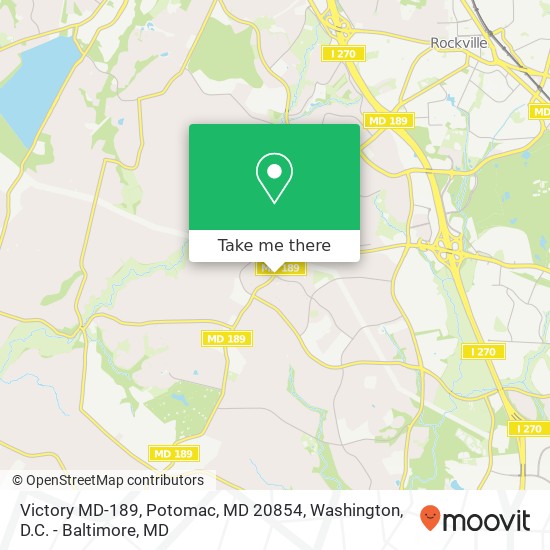 Mapa de Victory MD-189, Potomac, MD 20854