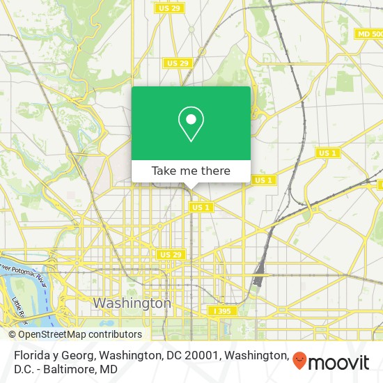 Florida y Georg, Washington, DC 20001 map