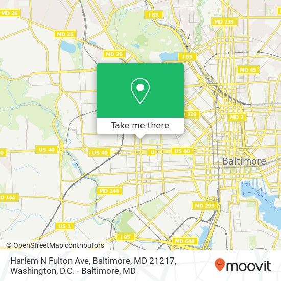 Mapa de Harlem N Fulton Ave, Baltimore, MD 21217
