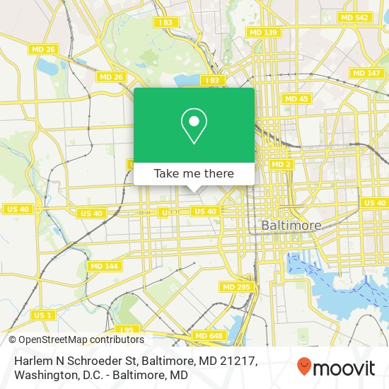 Harlem N Schroeder St, Baltimore, MD 21217 map