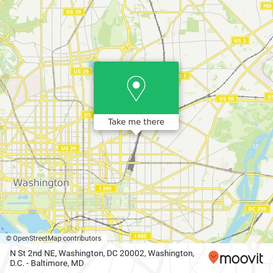 Mapa de N St 2nd NE, Washington, DC 20002