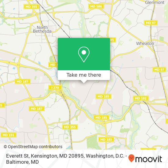 Everett St, Kensington, MD 20895 map