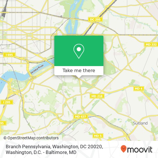 Mapa de Branch Pennsylvania, Washington, DC 20020