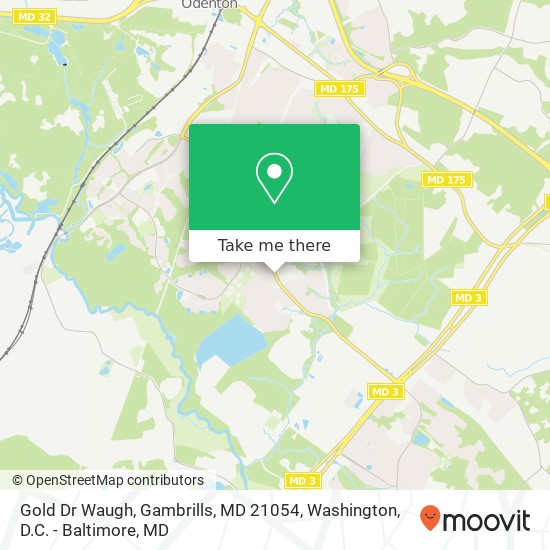 Mapa de Gold Dr Waugh, Gambrills, MD 21054