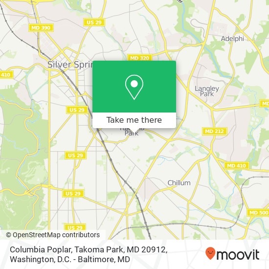 Columbia Poplar, Takoma Park, MD 20912 map