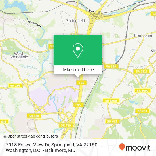 Mapa de 7018 Forest View Dr, Springfield, VA 22150