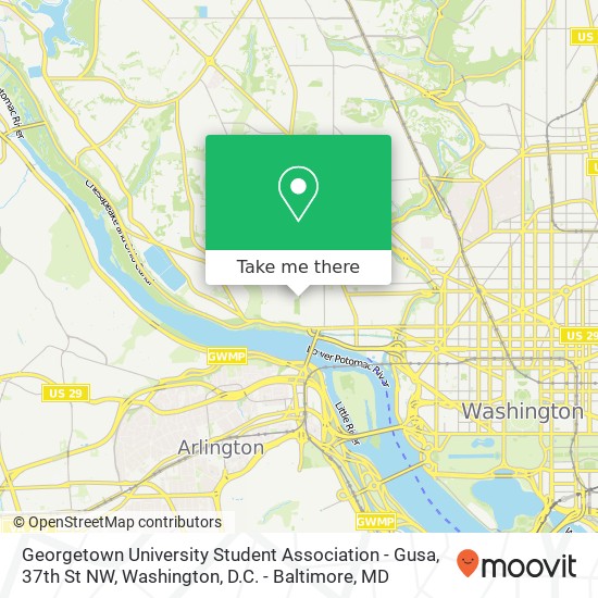 Georgetown University Student Association - Gusa, 37th St NW map