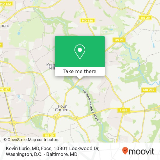 Mapa de Kevin Lurie, MD, Facs, 10801 Lockwood Dr