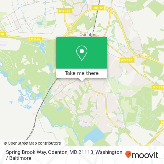 Mapa de Spring Brook Way, Odenton, MD 21113