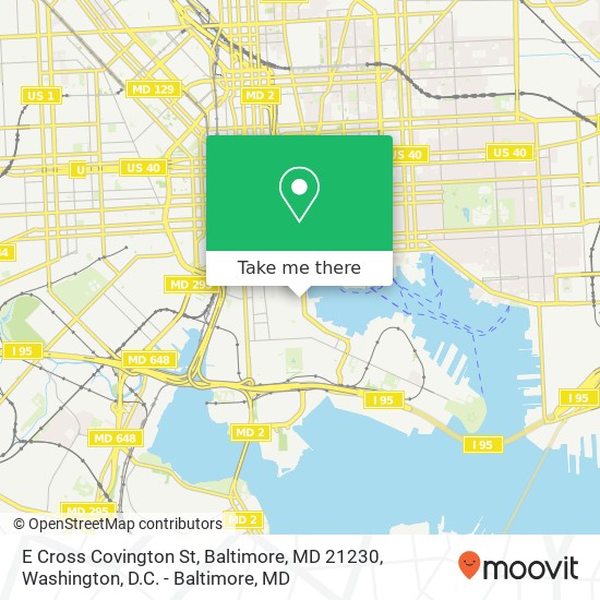 Mapa de E Cross Covington St, Baltimore, MD 21230