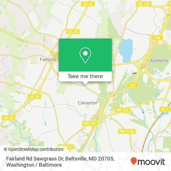 Mapa de Fairland Rd Sawgrass Dr, Beltsville, MD 20705
