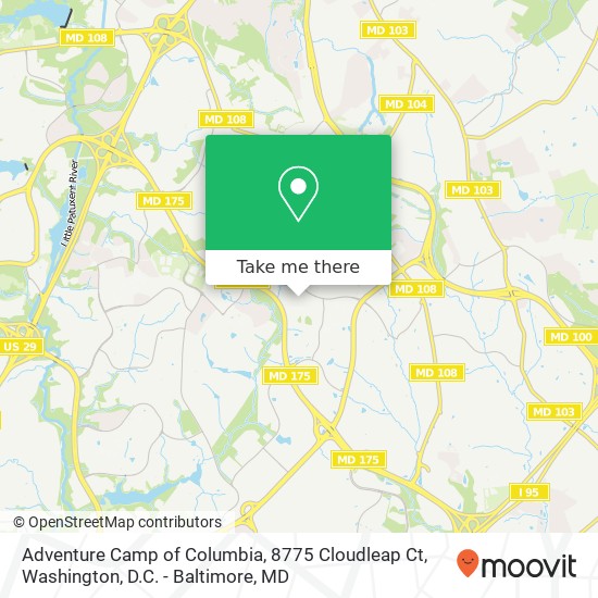 Mapa de Adventure Camp of Columbia, 8775 Cloudleap Ct