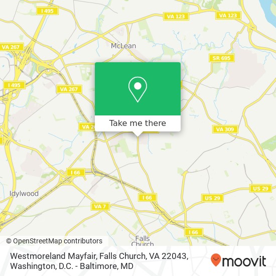Mapa de Westmoreland Mayfair, Falls Church, VA 22043