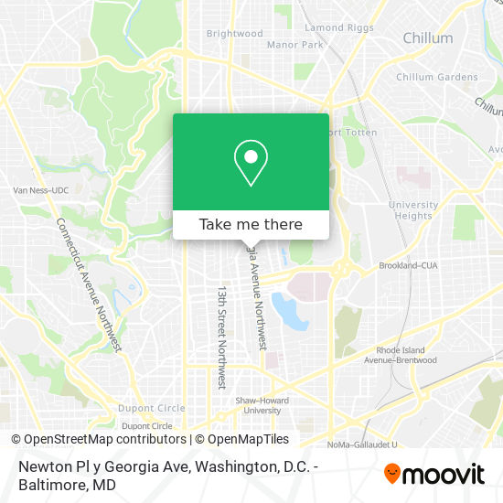 Mapa de Newton Pl y Georgia Ave