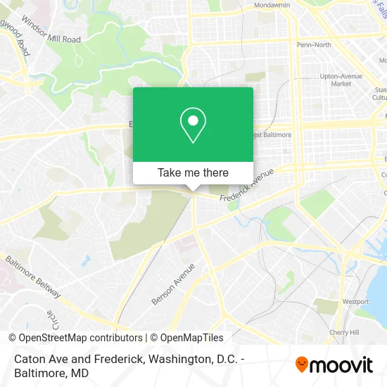 Caton Ave and Frederick map