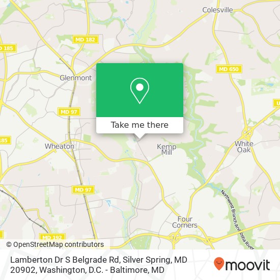 Mapa de Lamberton Dr S Belgrade Rd, Silver Spring, MD 20902