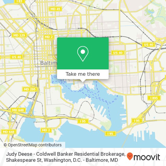 Judy Deese - Coldwell Banker Residential Brokerage, Shakespeare St map