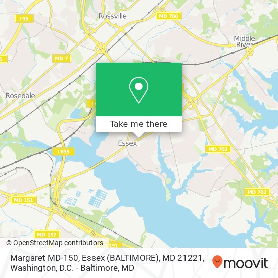 Mapa de Margaret MD-150, Essex (BALTIMORE), MD 21221