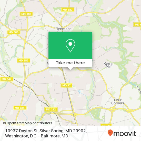 Mapa de 10937 Dayton St, Silver Spring, MD 20902