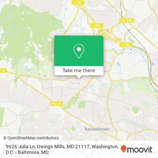 9626 Julia Ln, Owings Mills, MD 21117 map