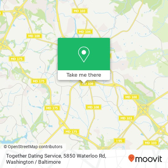 Together Dating Service, 5850 Waterloo Rd map