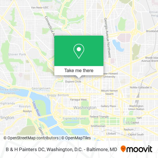 Mapa de B & H Painters DC