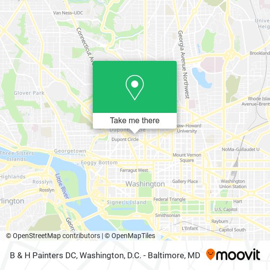 B & H Painters DC map