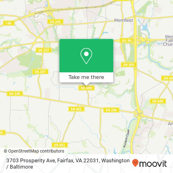 Mapa de 3703 Prosperity Ave, Fairfax, VA 22031