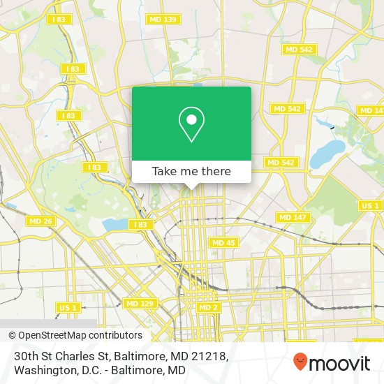 Mapa de 30th St Charles St, Baltimore, MD 21218