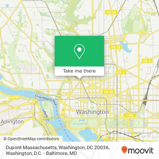 Mapa de Dupont Massachusetts, Washington, DC 20036