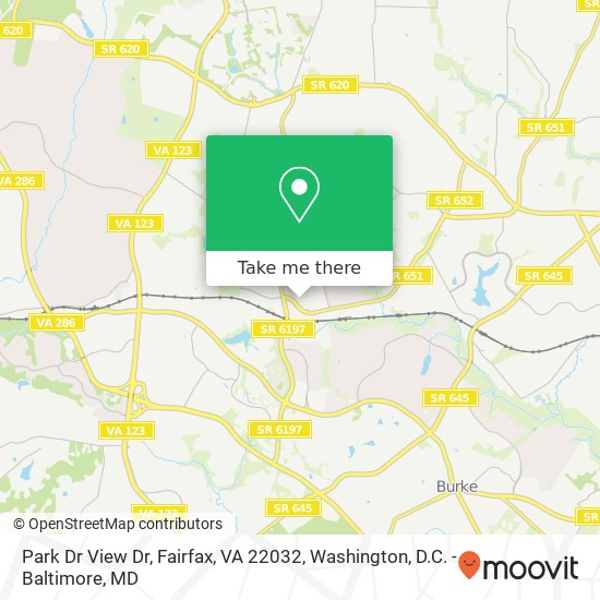 Mapa de Park Dr View Dr, Fairfax, VA 22032