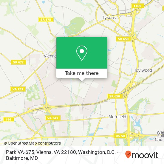 Mapa de Park VA-675, Vienna, VA 22180