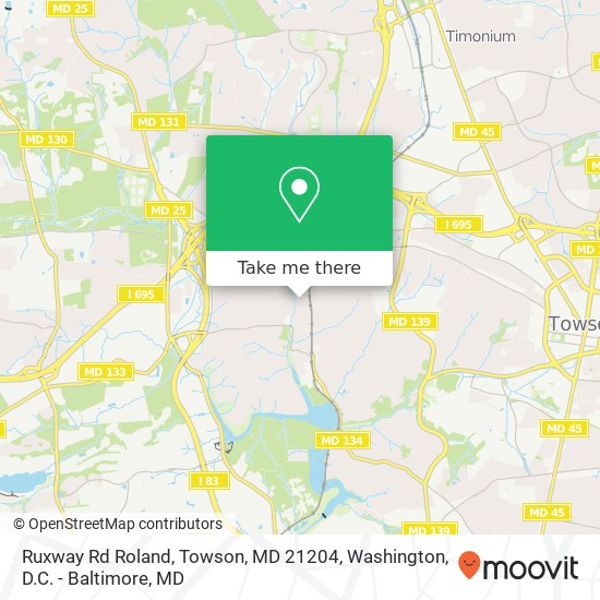 Ruxway Rd Roland, Towson, MD 21204 map